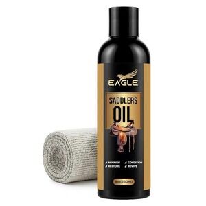 Eagle Saddle Oil w/‎ Cloth Deep Conditioning for Leather Saddles Reins Stirrups